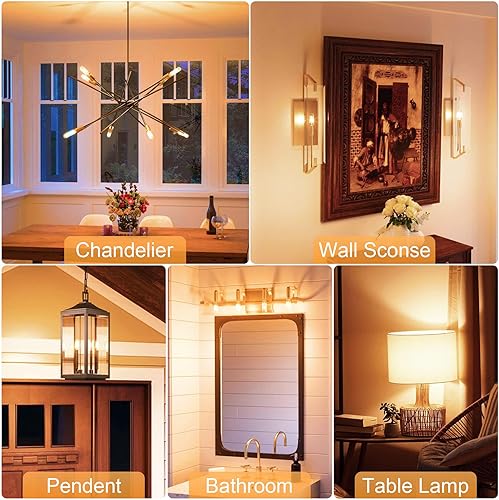 Miniatura 7 de hansang Bombilla LED E26 Edison, equivalente a 40 W, bombilla LED T10 tubular regulable blanca cálida de 3000 K, bombillas de base E26 para