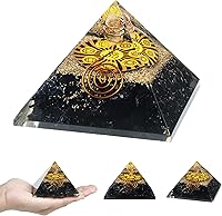 Vista 9 de Crocon Pirámides de orgón de turmalina negra, piedra curativa, piedras de pirámide, piedras de pirámide de cristal Reiki, colección de adivinación
