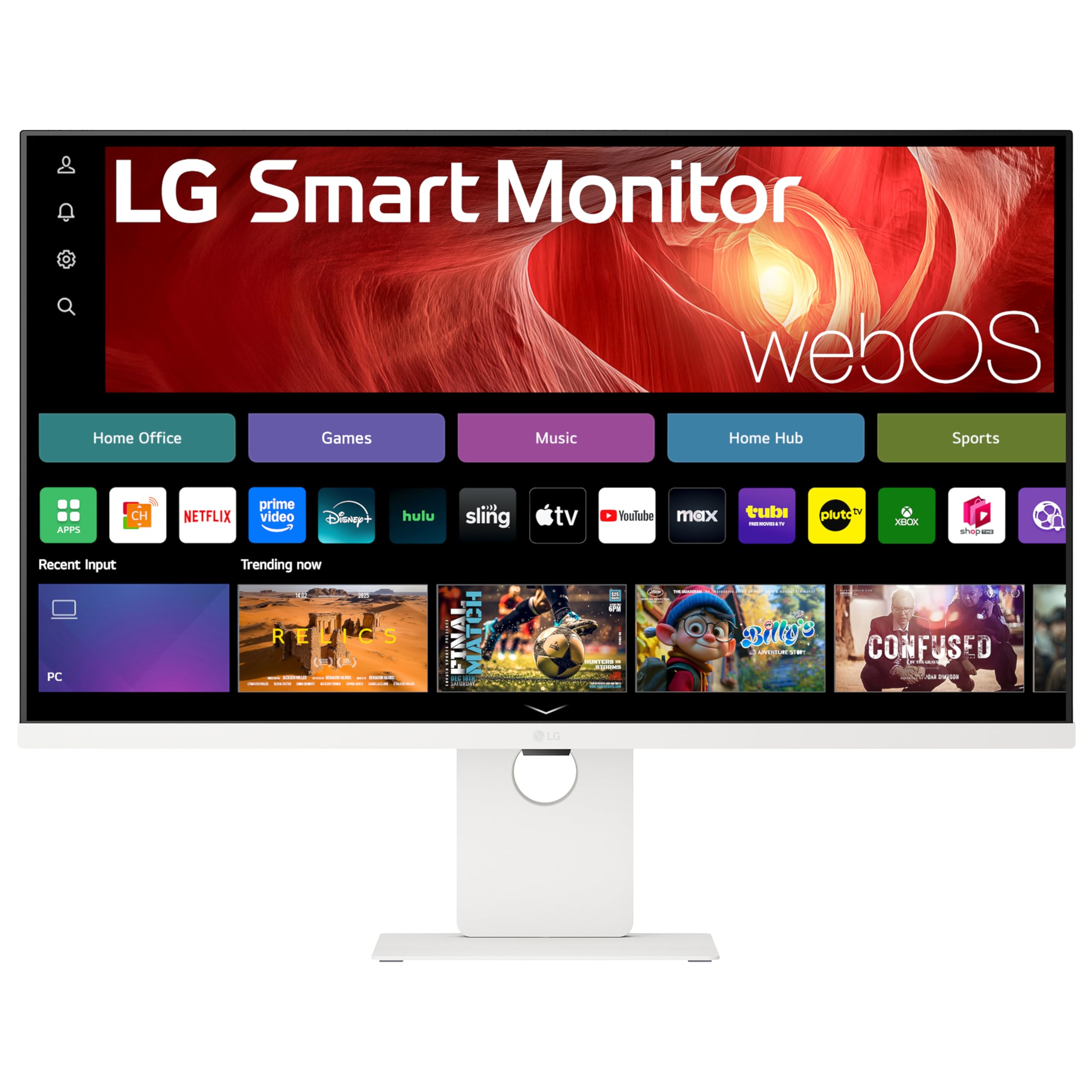 LG 37U730SA-W 37-inch Smart 4K UHD (3840 x 2160) IPS Computer Monitor, 60Hz, HDR10, webOS, Built-in Speaker, Airplay 2, Screen Share, HDMI, USB Type-C