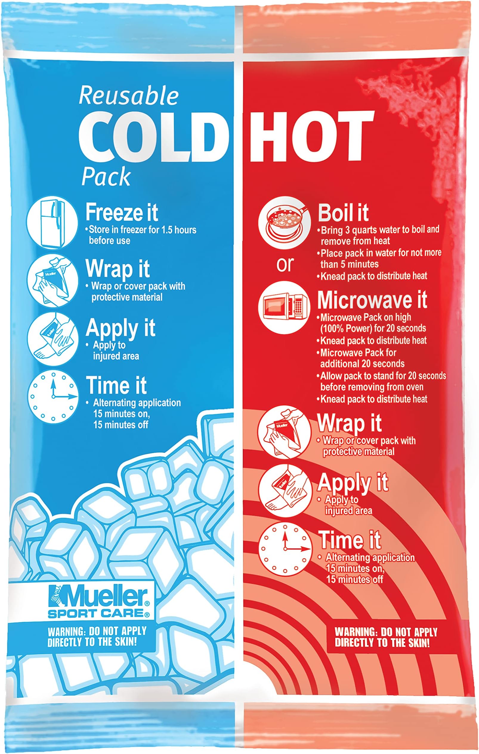MUELLER Reusable Cold-Hot Pack, White, 6 Inch X 9 Inch
