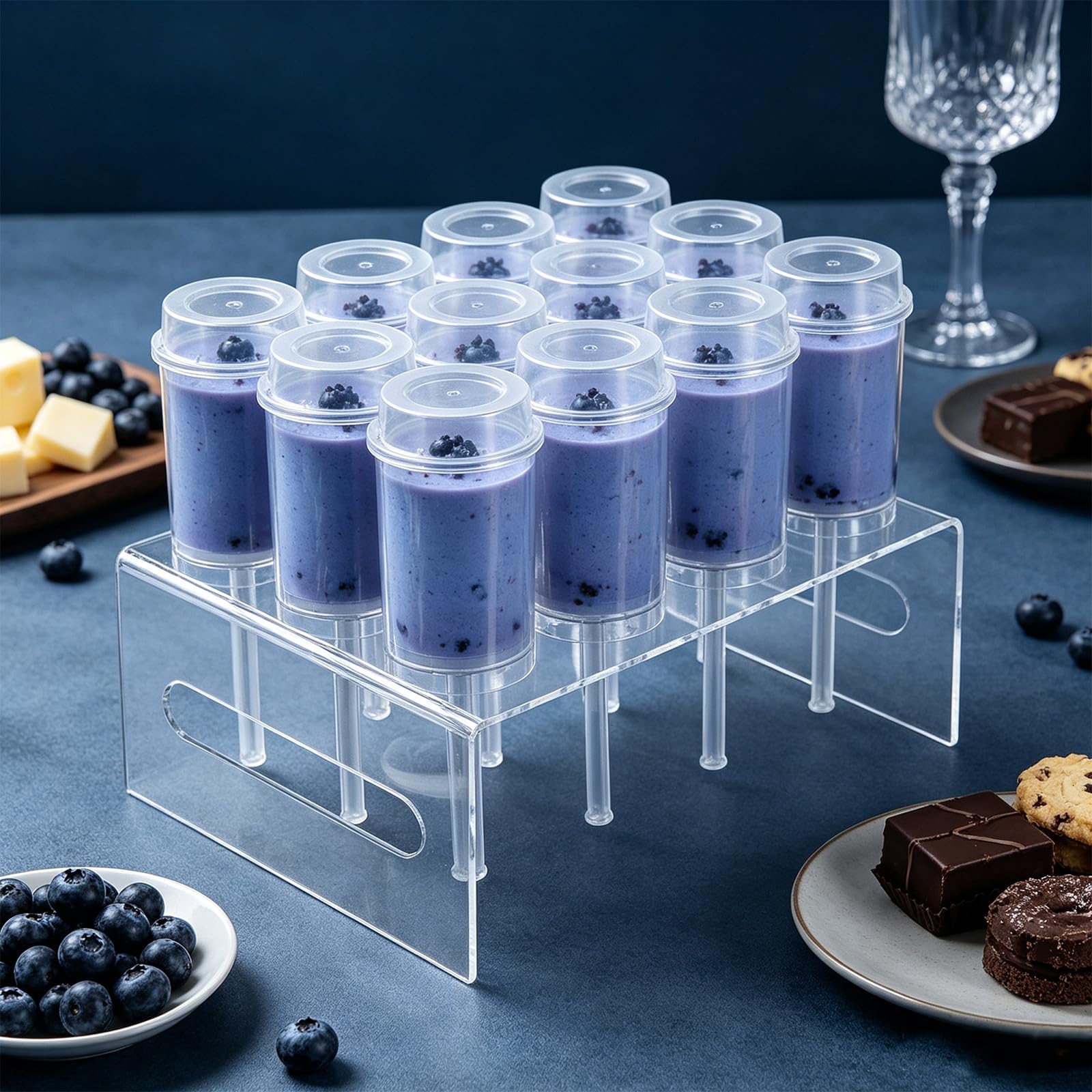 OSALADI 1 zestaw pojemników na ciasto Push Cake Up Pop z podstawką na 12