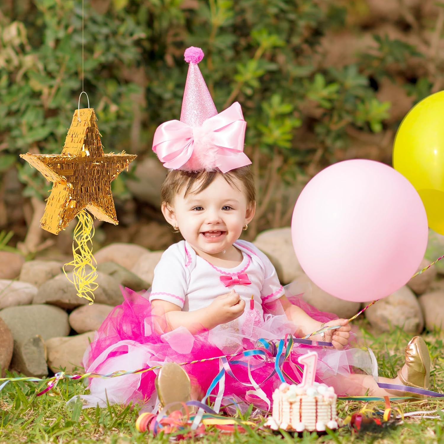 SAFIGLE Stereo Piñata Childrens Tylonal Party Favor Party Decoration Birthday Adornment Bride Pinata Three-dimensional Golden Paper Party Pinata Decor