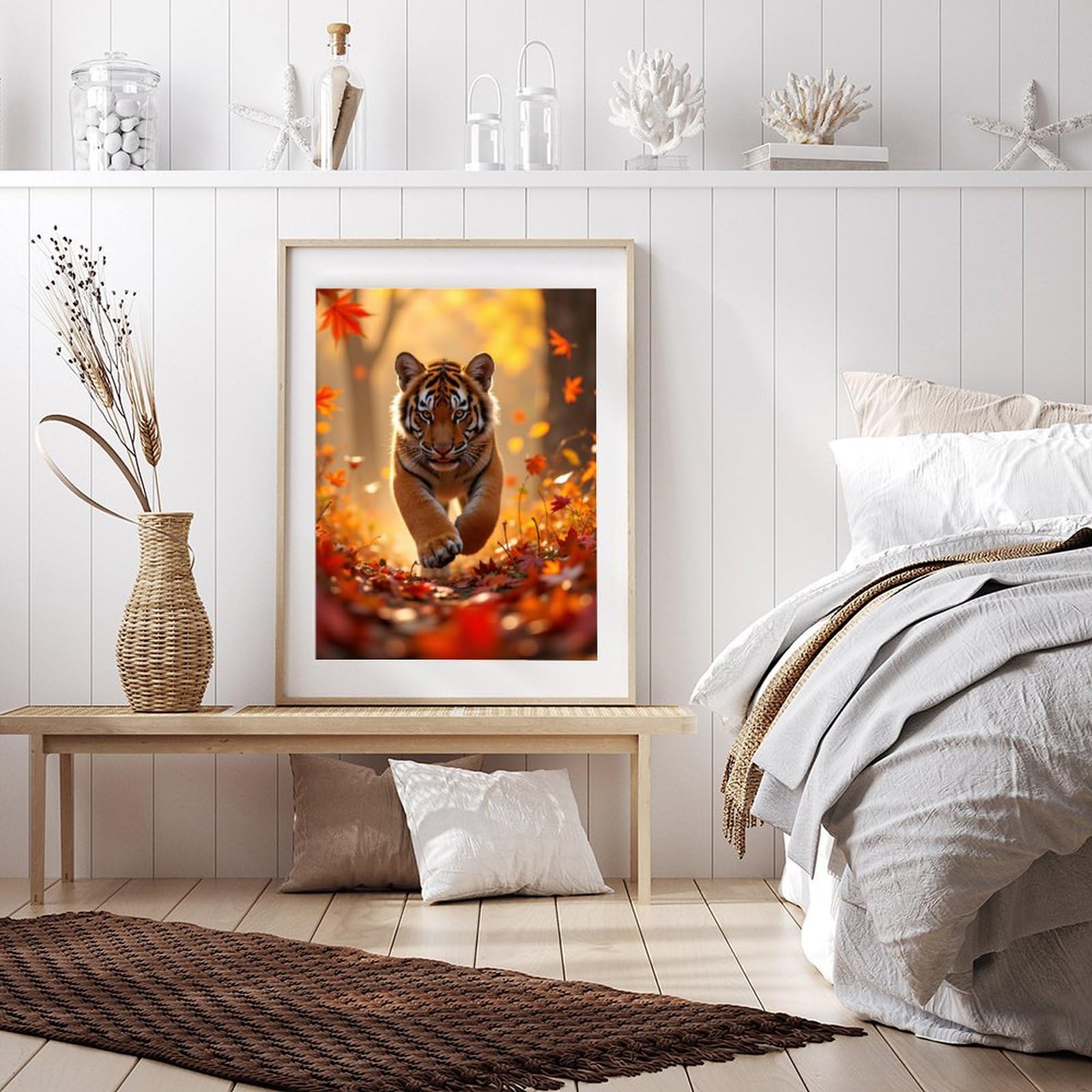 Amazon.com: Diamond Art Kits for Adults - Tiger Cub Autumn Leaves