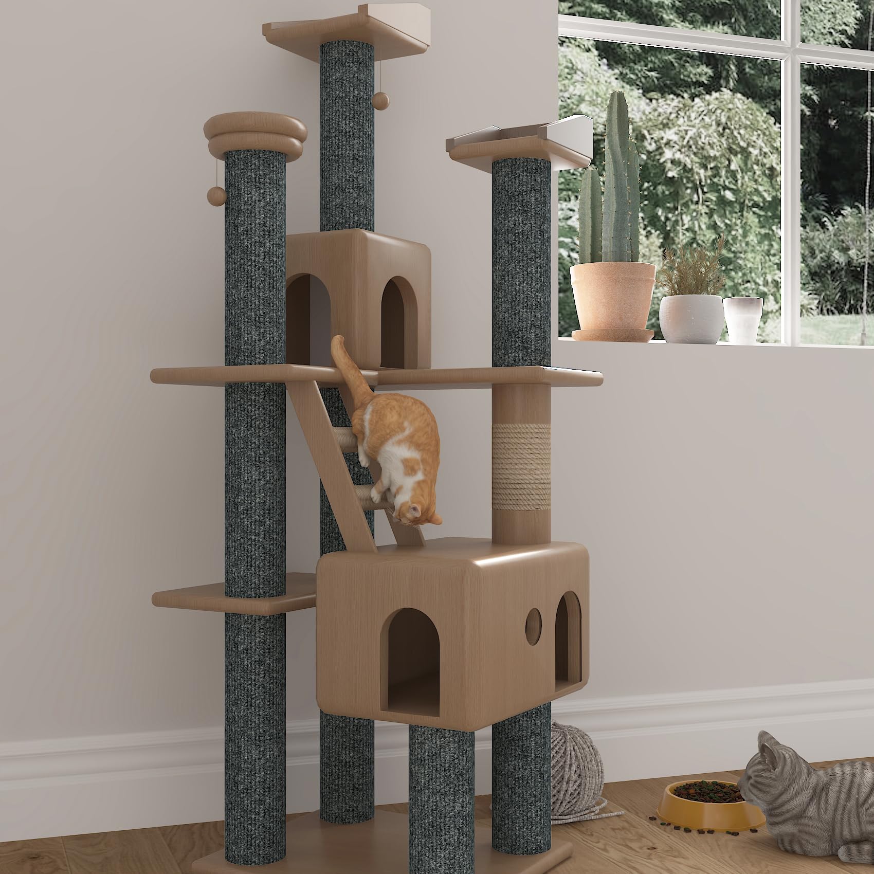 LaCheery 61 x 200,7 cm protezioni per mobili da gatti che graffiano il gatto, protezione per angoli del divano, tappetino antigraffio per gatti, tappetino autoadesivo tagliabile fai da te per animali