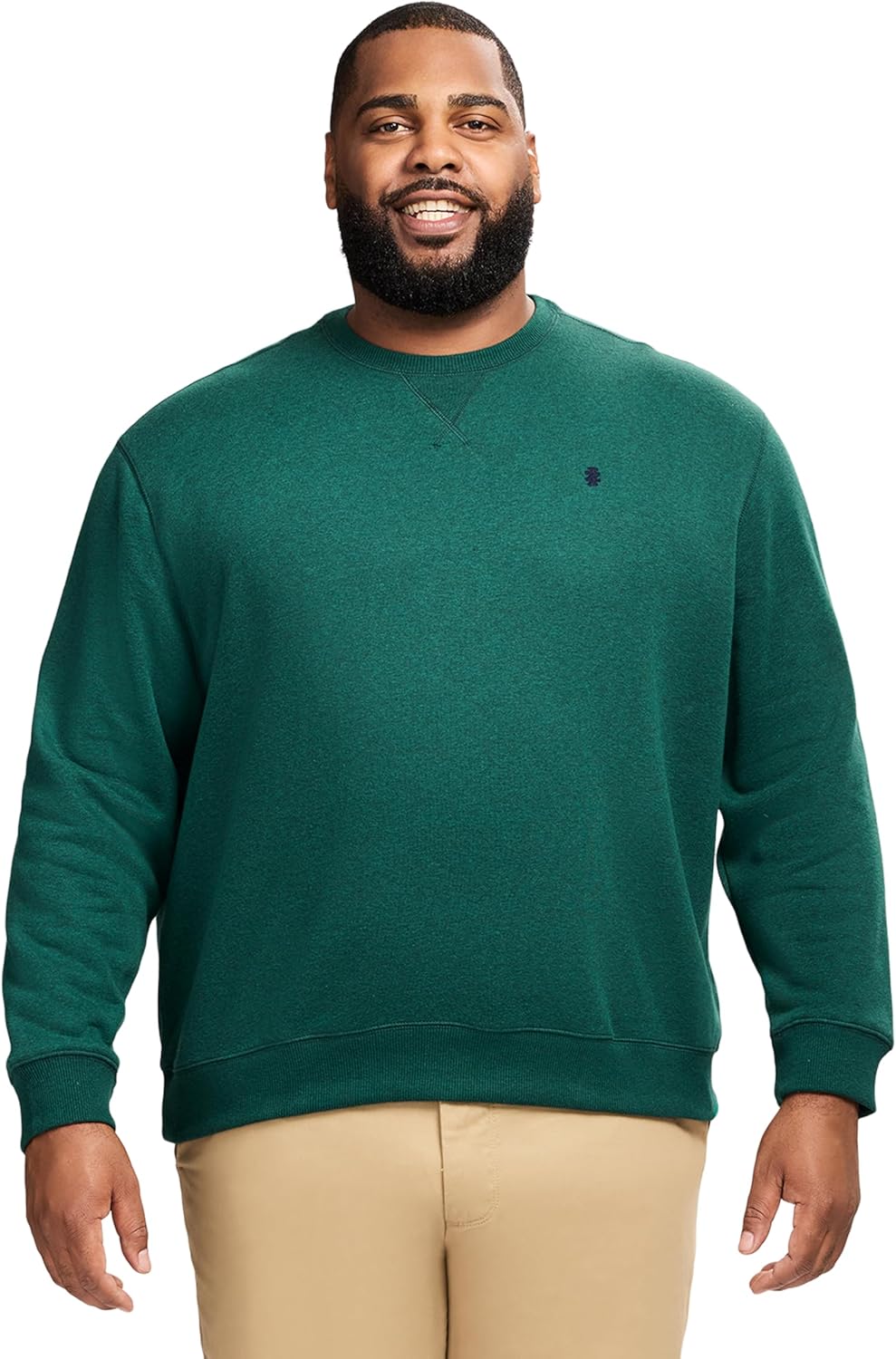IZOD Men’s Big and Tall Advantage Performance Crewneck Fleece Pullover Sweatshirt