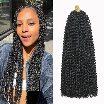 Passion Twist Hair 24 Inch 8 Packs Curly Crochet Hair For Black Women Water Wave Spring Twist Hair Braiding Hair For Faux Locs Butterfly Locs Long Boho Crochet Braids
