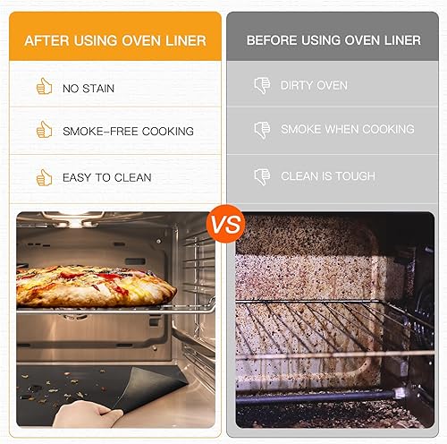 Miniatura 10 de 3 Pack Copper Oven Liners for Bottom of Oven, Reusable - Heavy Duty Non-stick Teflon Mats 16"x 24", Easy to Clean - Electric Gas Oven Floor