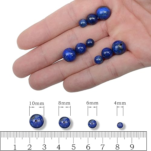 Miniatura 5 de AD Beads Cuentas redondas sueltas de piedras preciosas naturales de 15 pulgadas para pulseras, collares, aretes, manualidades, manualidades (0.315