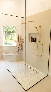 All-in-one 64 Center Waterproof Linear Shower Drain Kit Tileable