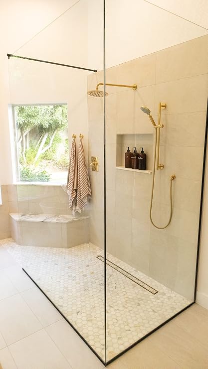 All-in-one 64 Center Waterproof Linear Shower Drain Kit Tileable