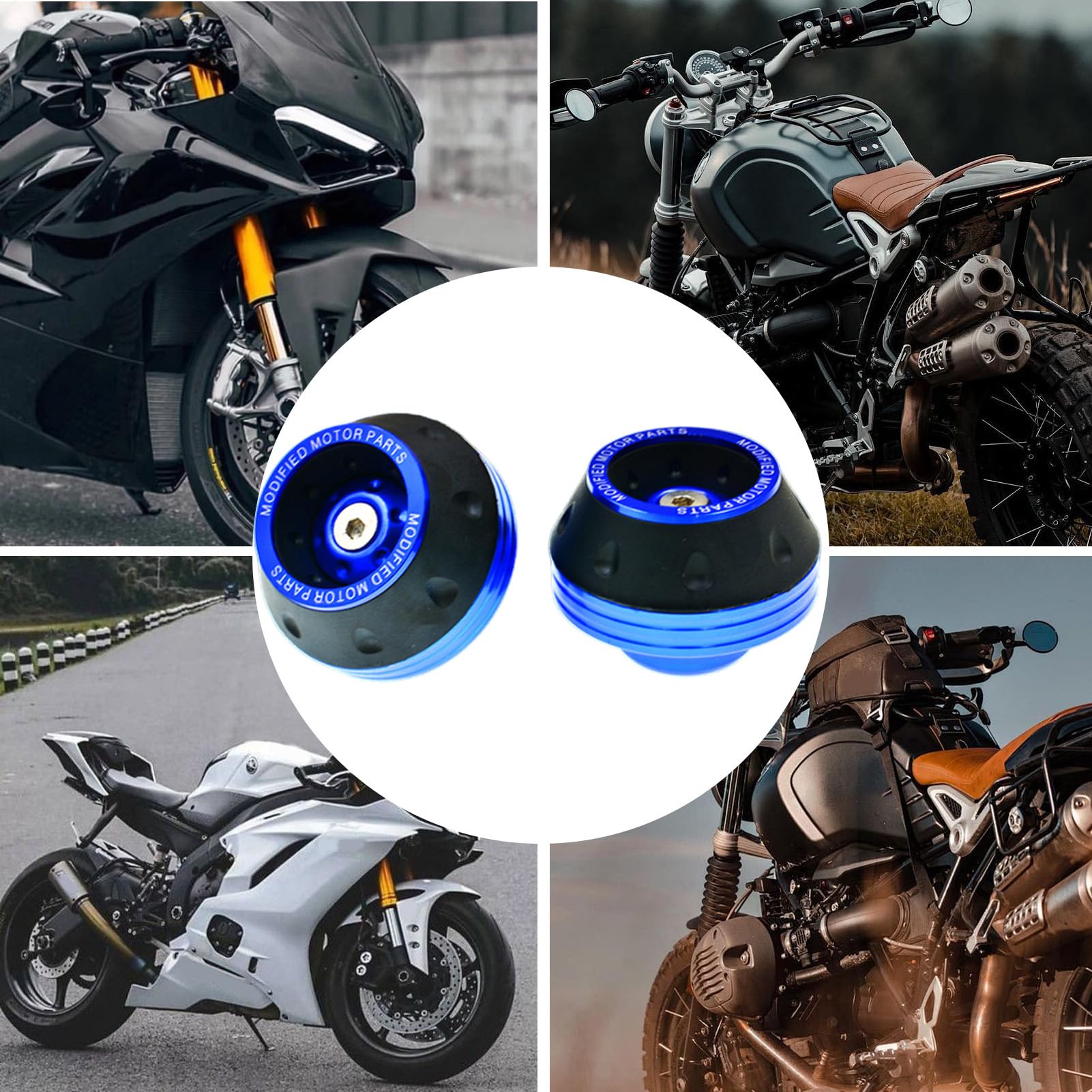 Protecteurs De Cadre Moto – Sliders Avant, 2 Pièces, Argent, Protection Chute, Amortisseur Avant