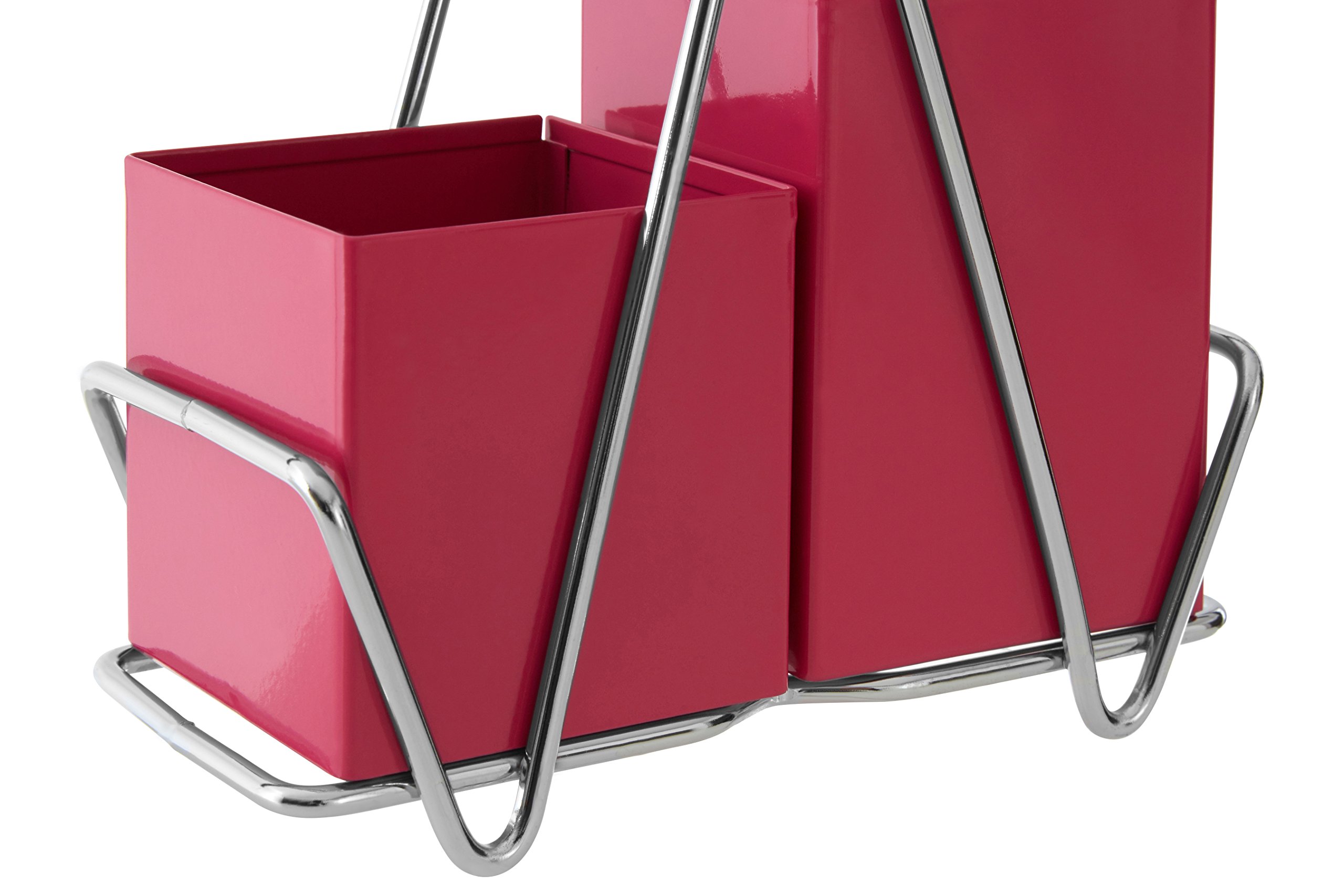Premier Housewares 511133 2 Compartment Cutlery Caddy - Hot Pink, H18 x W18 x D9cm - Image 4