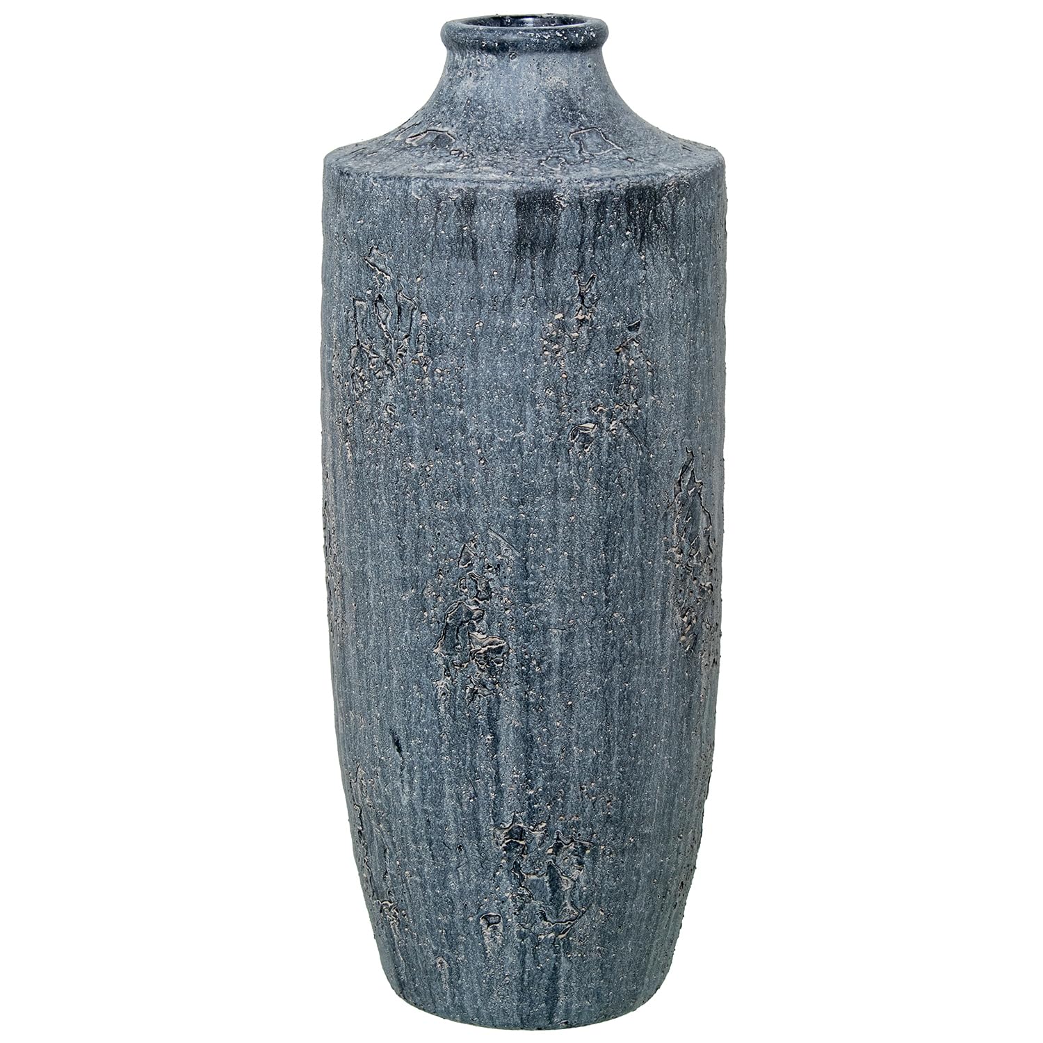 JARRÓN CERÁMICA 42CM GRIS RÚSTICO_°17X42CM