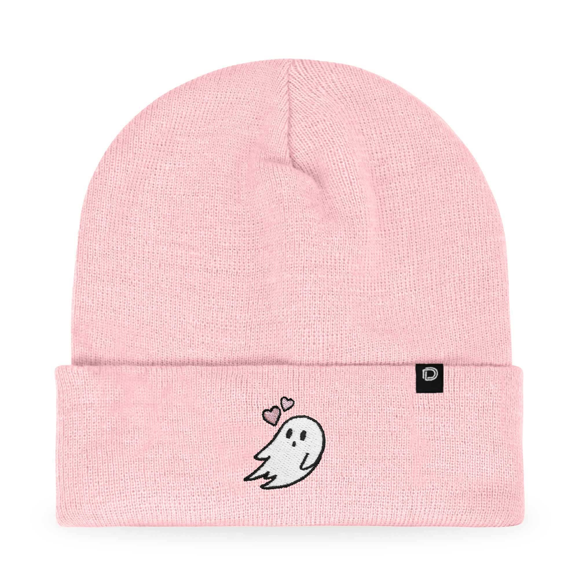DALIX Embroidered Heartly Ghost Beanie Skull Cap