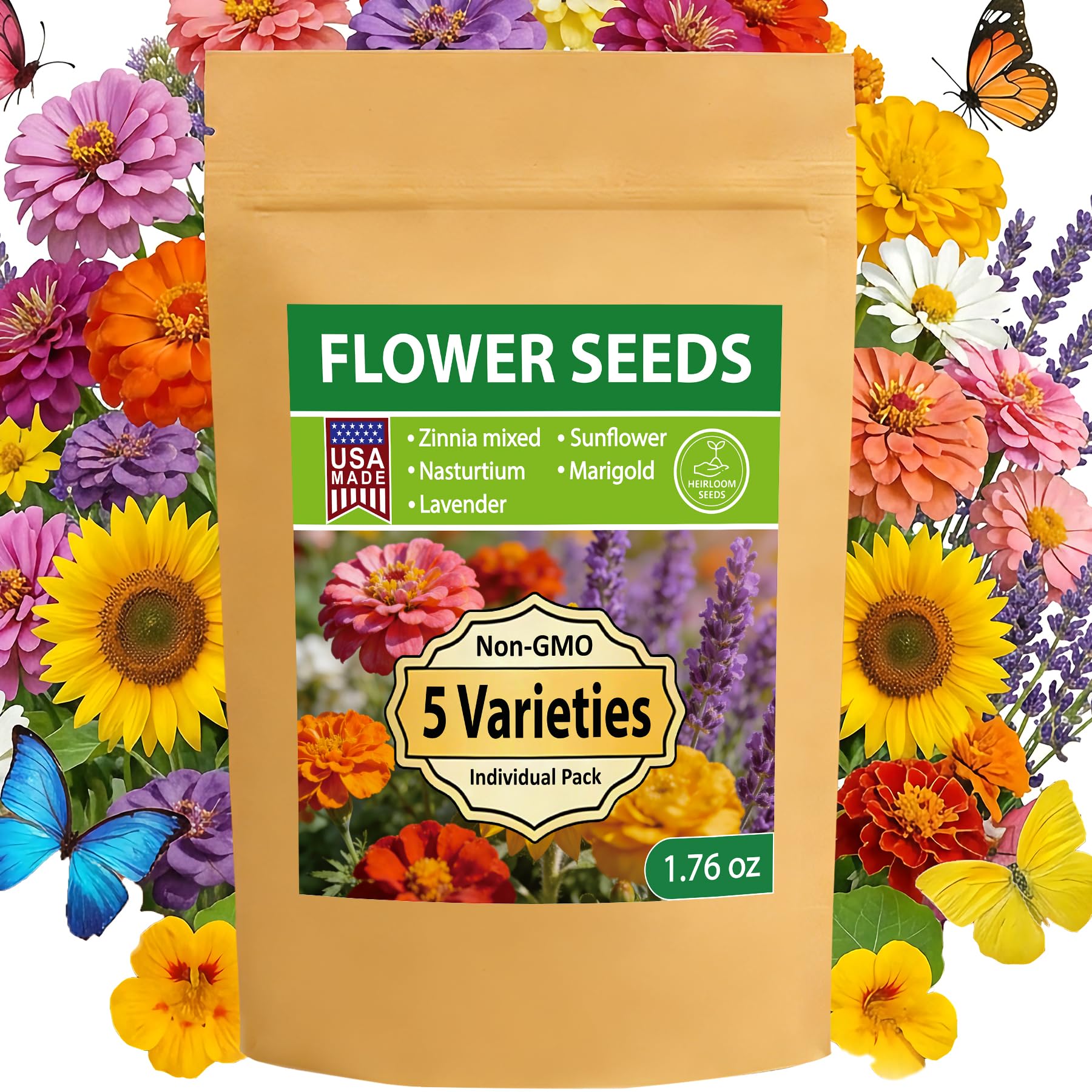 LUOJIBIE 5 Varieties Flower Seeds
