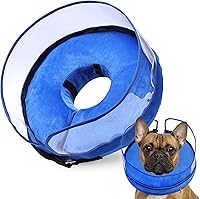 Vista 1 de BARKLESS Cono de perro, cono inflable para perro después de cirugía para razas pequeñas y medianas, collar de cirugía suave con escudo protector