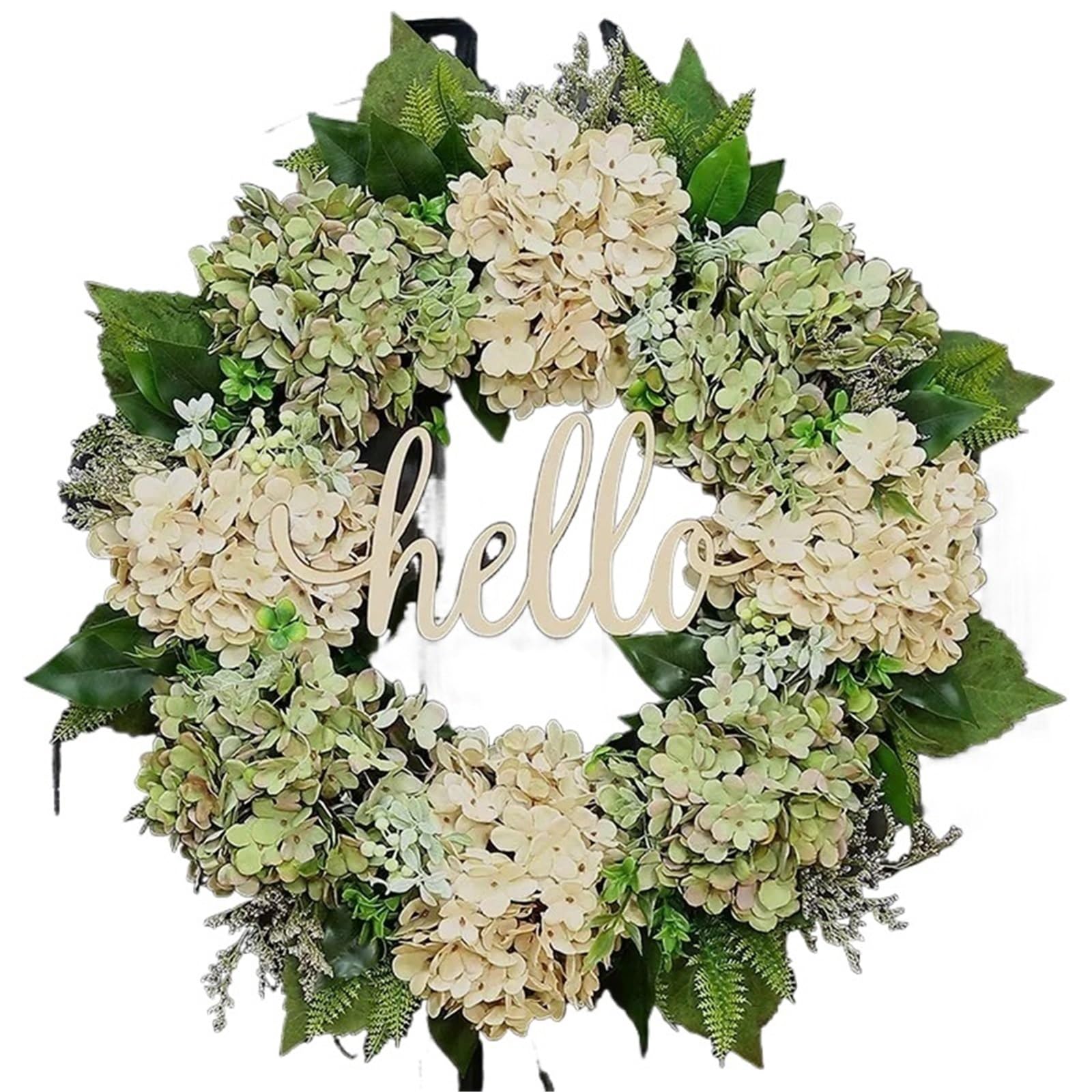Door Wreath Hydrangea Wreath Handmade Artificial Spring Summer Farmhouse Floral Flower For Front Door