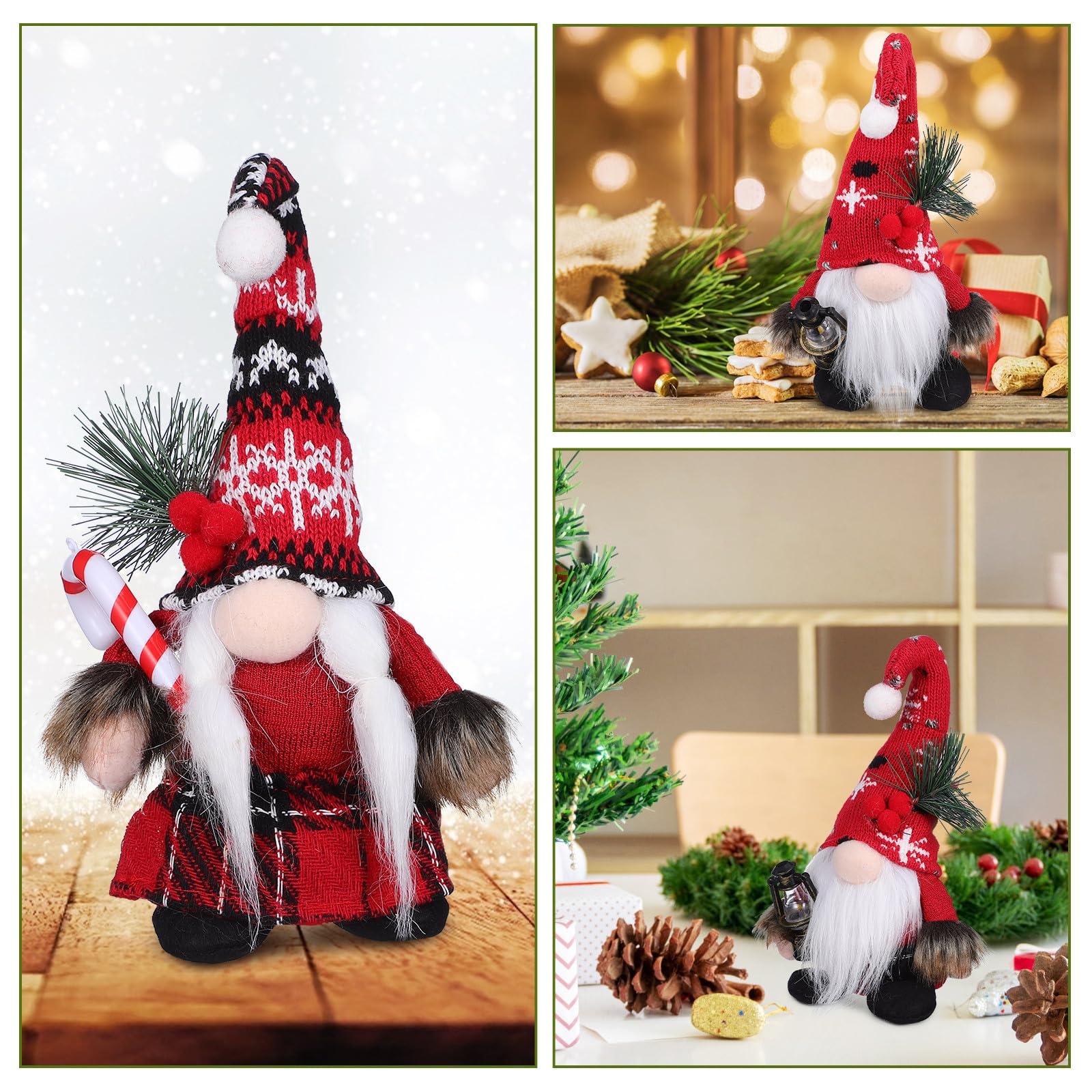 Toyvian 6 Pezzi Set di Gnomi Natalizi in Peluche, Decorazione Tavolo
