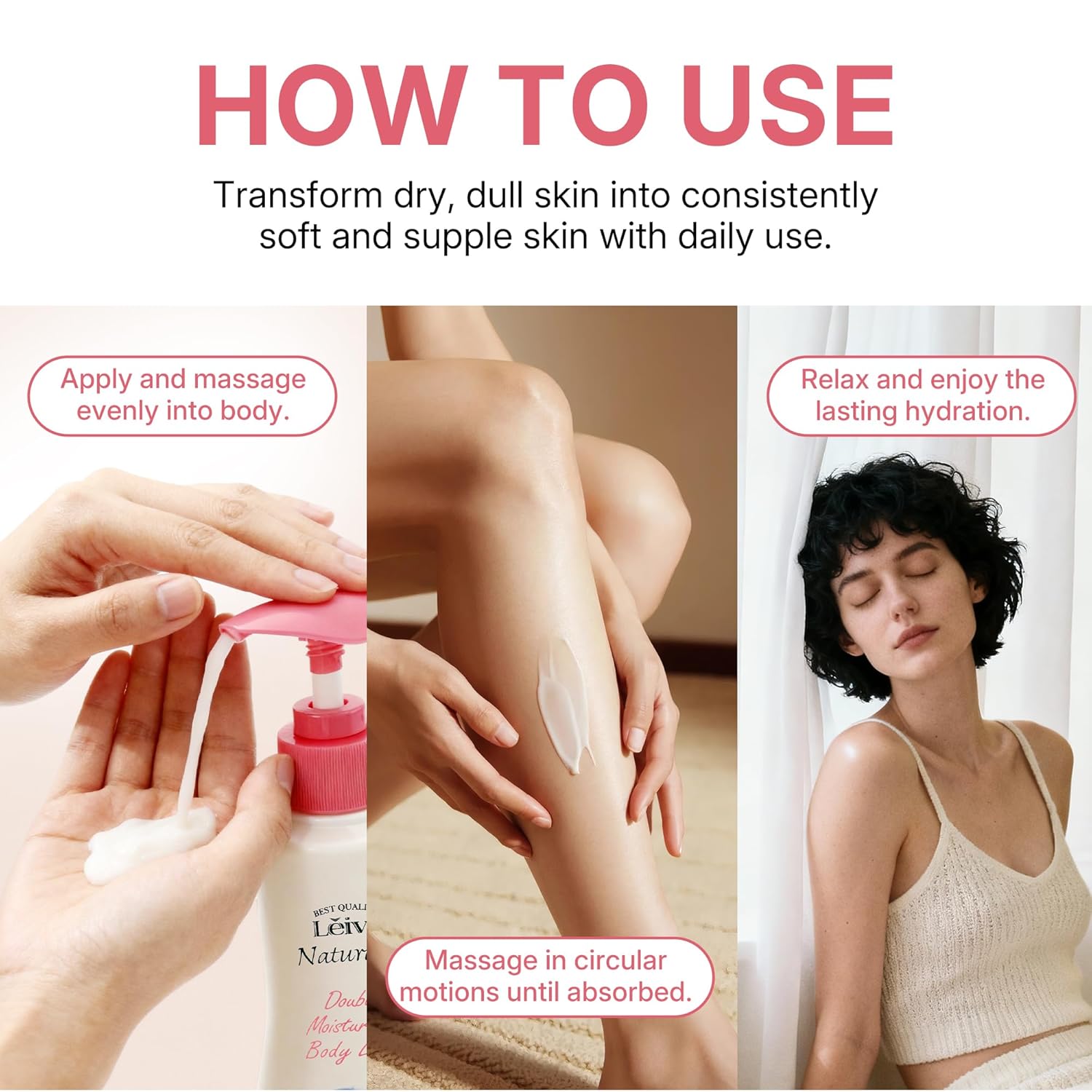 Lěivy Goat Milk Body Lotion, Fresh & Cozy, Deeply Moisture Skin Care, Lightweight & Non-Greasy, for All Skin Types with Vitamins E & Hydrolyzed Milk Protein, White, 11.8 fl oz