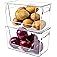 Pantry Organizers Storage, 2 Pack Under Sink Organizer Trash Bag Holder with Bamboo Lids Large Capacity Clear Storage Bi