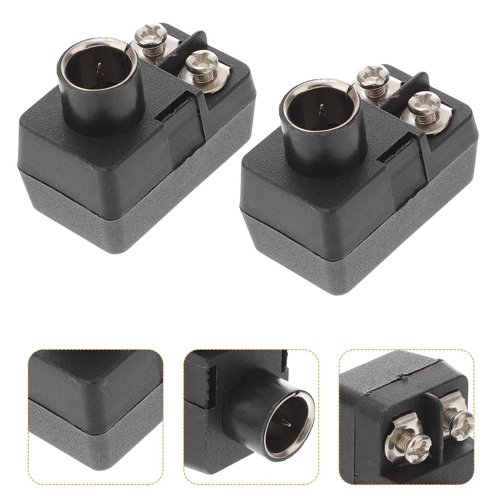 Adaptateur Coaxial 75 à 300 Ohms Noir en Métal et Abs, 2 Pièces