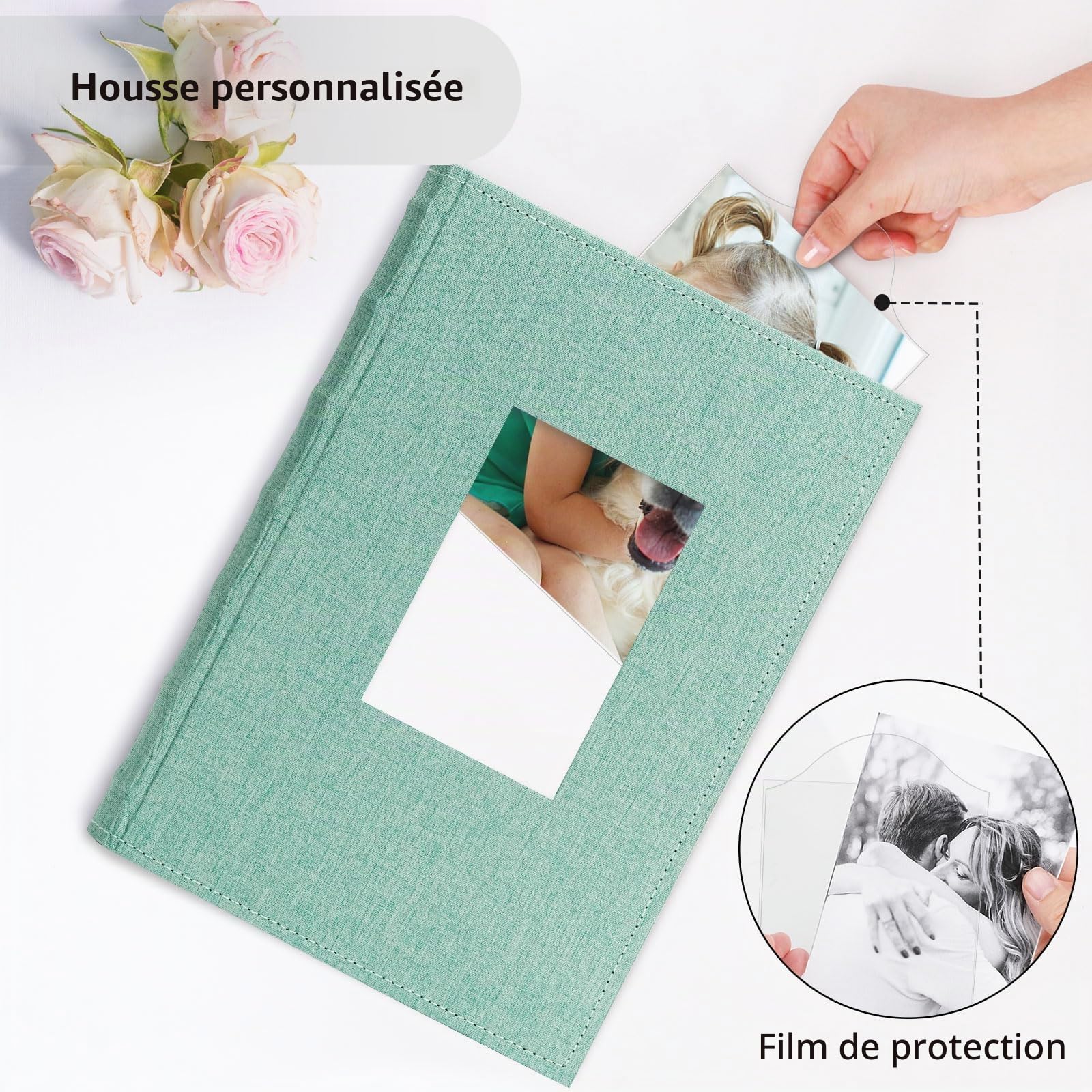Vienrose Album Photo Traditionnel 10x15 cm 300 Poches Grande Capacité Couverture en Lin Albums Photos, pour Mariage Famille Bébé Vacances