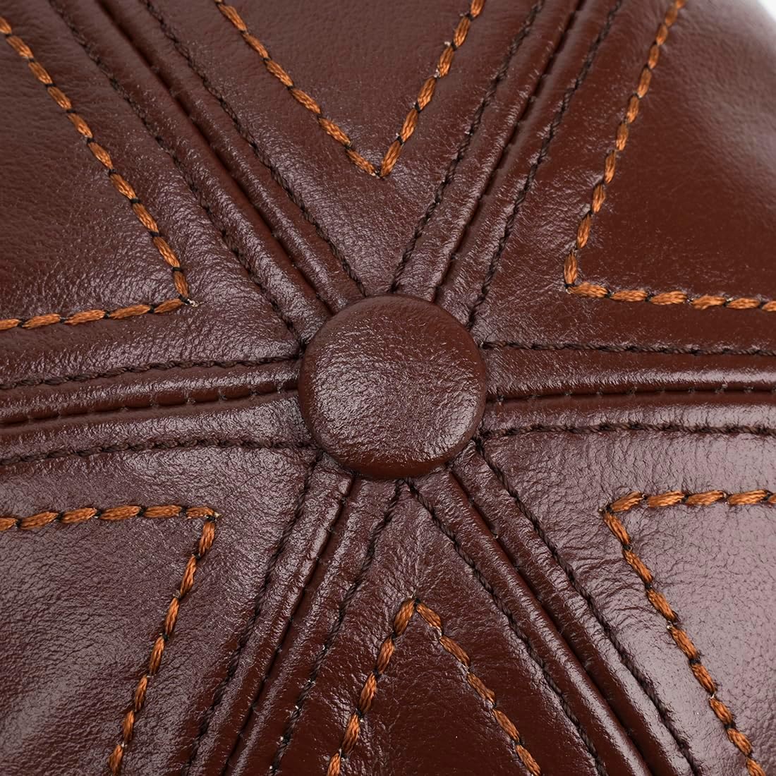 Gudessly Adjustable Men's Genuine Cowhide Leather Baseball Cap for Fall Winter Outdoor Sports Hat