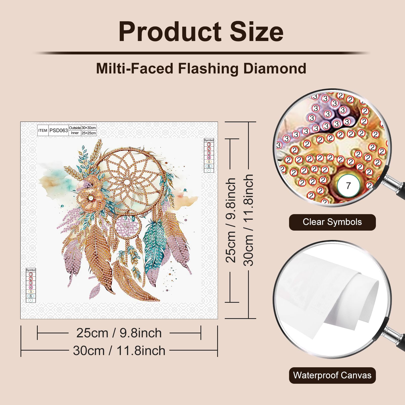 Diamond Painting Kits For Adults - Full Drill DIY Gem Art With Round Diamonds, 13.8x13.8 Inch White Gnomes Wall Decor - View #4