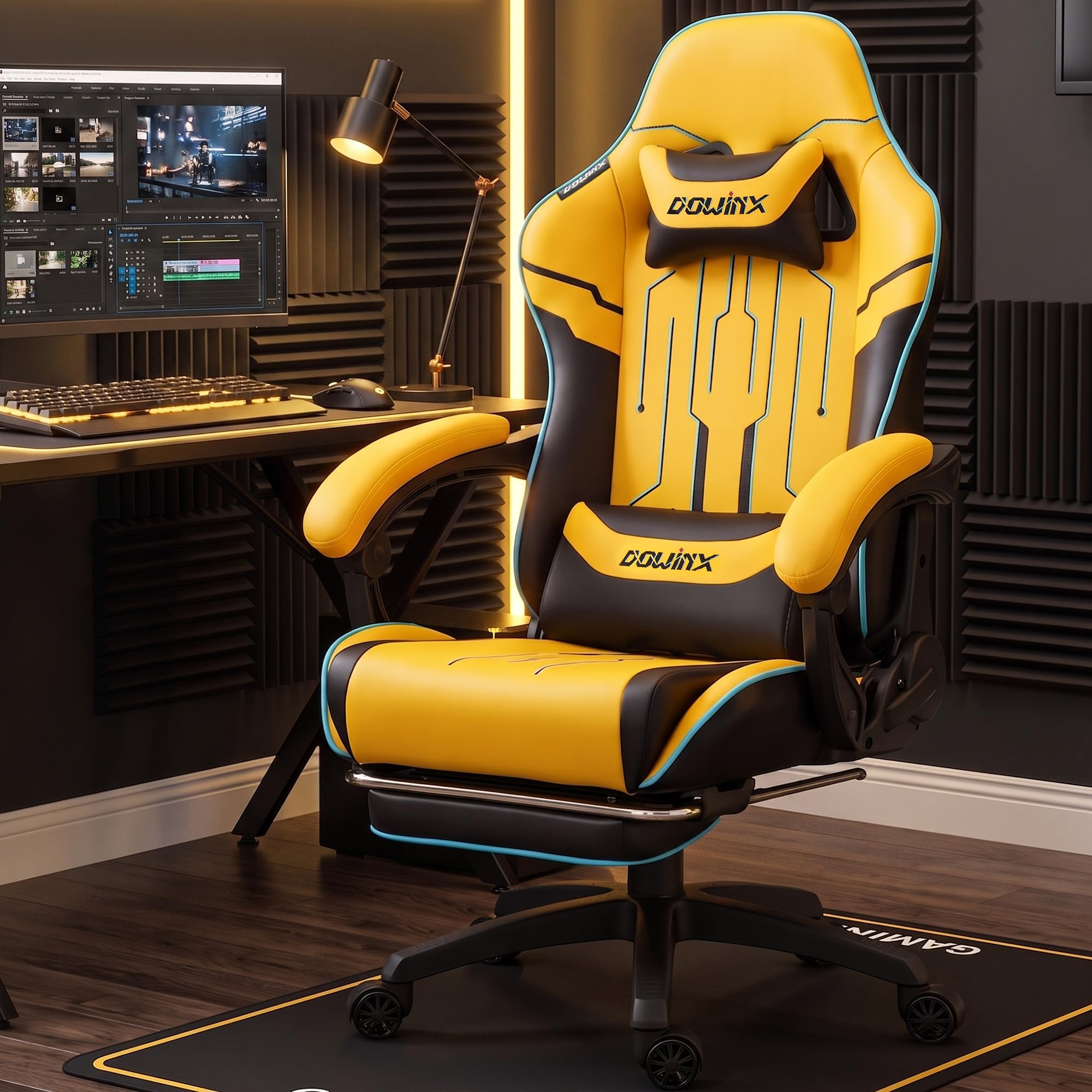 Dowinx Big and Tall Gaming Chair Yellow
