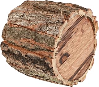 Cabilock Rustic Flower Planters Pots Wood Flower Container Bark Flower Pot Small Wooden Bucket Barrel Planters Rustic Flower Planters for Indoor Home Decor Small Plants Holders 12x12x10cm Garden