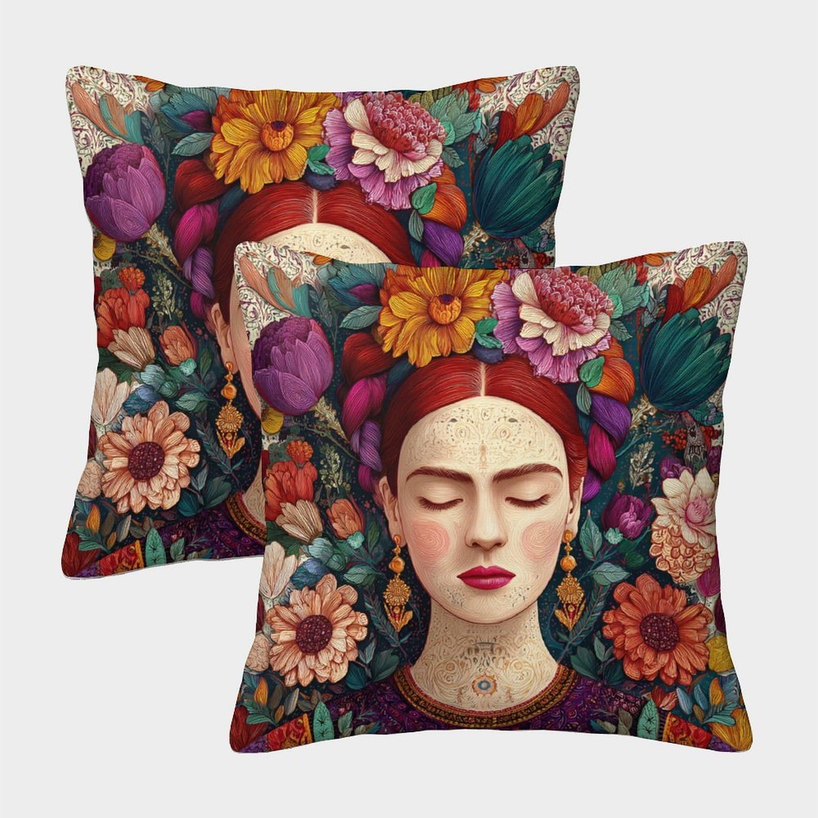 kaiyun 2 Pack 45x45cm Pillow Cases,The Goddess Closed Her Eyes Decorative 3D Printed Cushion Cover,sofa Bed Decorative Cushions