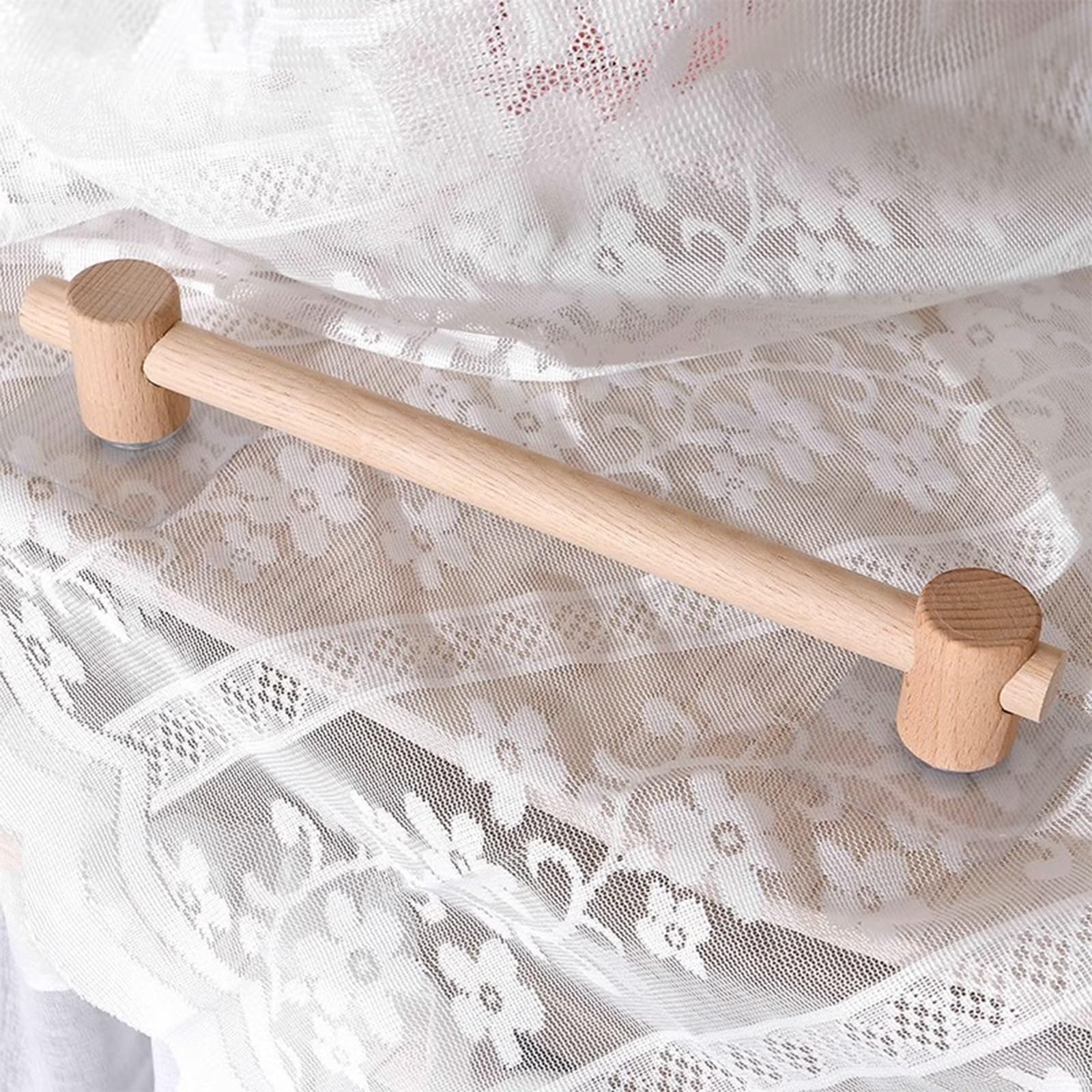 Drewniany karnisz, design, montaż samoprzylepny, bez otworów, idealny do małych, solidnych i pojedynczych prętów 140 cm, łatwy w użyciu, eleganckie wykończenie