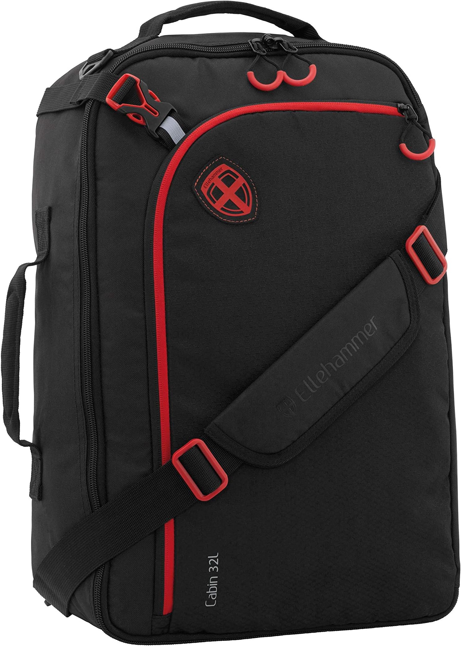 Ellehammer Urban Explorer - Multi Carry Cabin Bag - 48 x 31 x 17 Centimeters - 32 Litres - Black