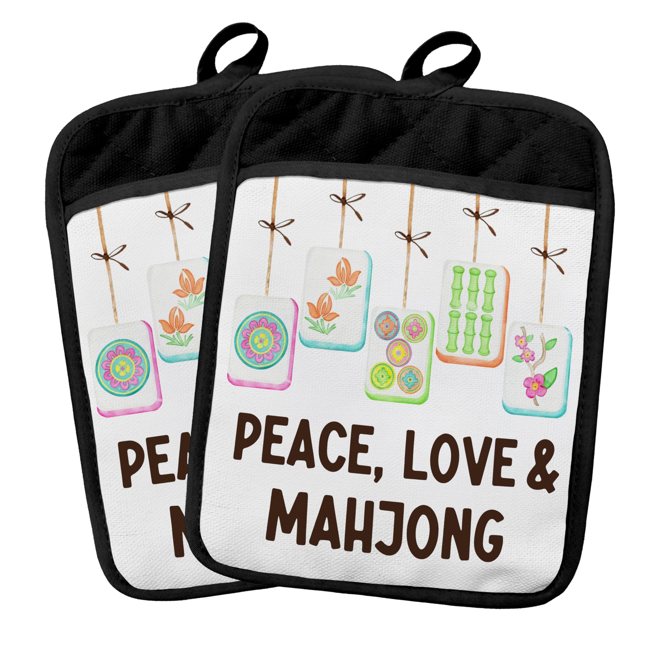Soportes para ollas de Mahjong llenos de paz y amor para llenar de alegría tu cocina