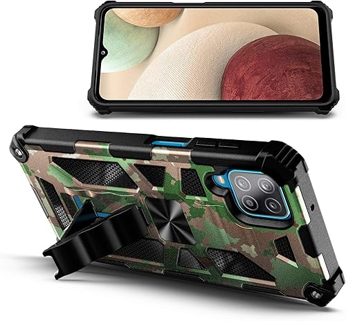 Miniatura 2 de NZND Funda diseñada para Samsung Galaxy A12 con protector de pantalla de vidrio templado (cobertura completa), protección de cuerpo completo a