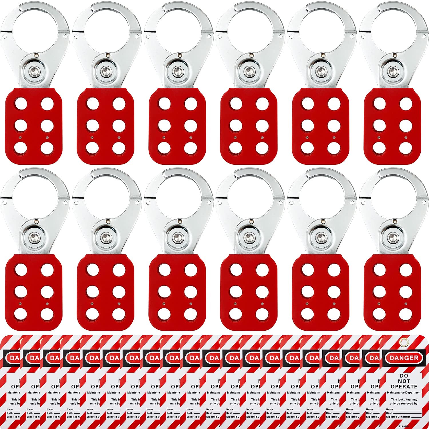 SAFBY Cerrojo de bloqueo con etiquetas Loto, 12 cerrojos con 20 etiquetas de bloqueo (12 piezas)