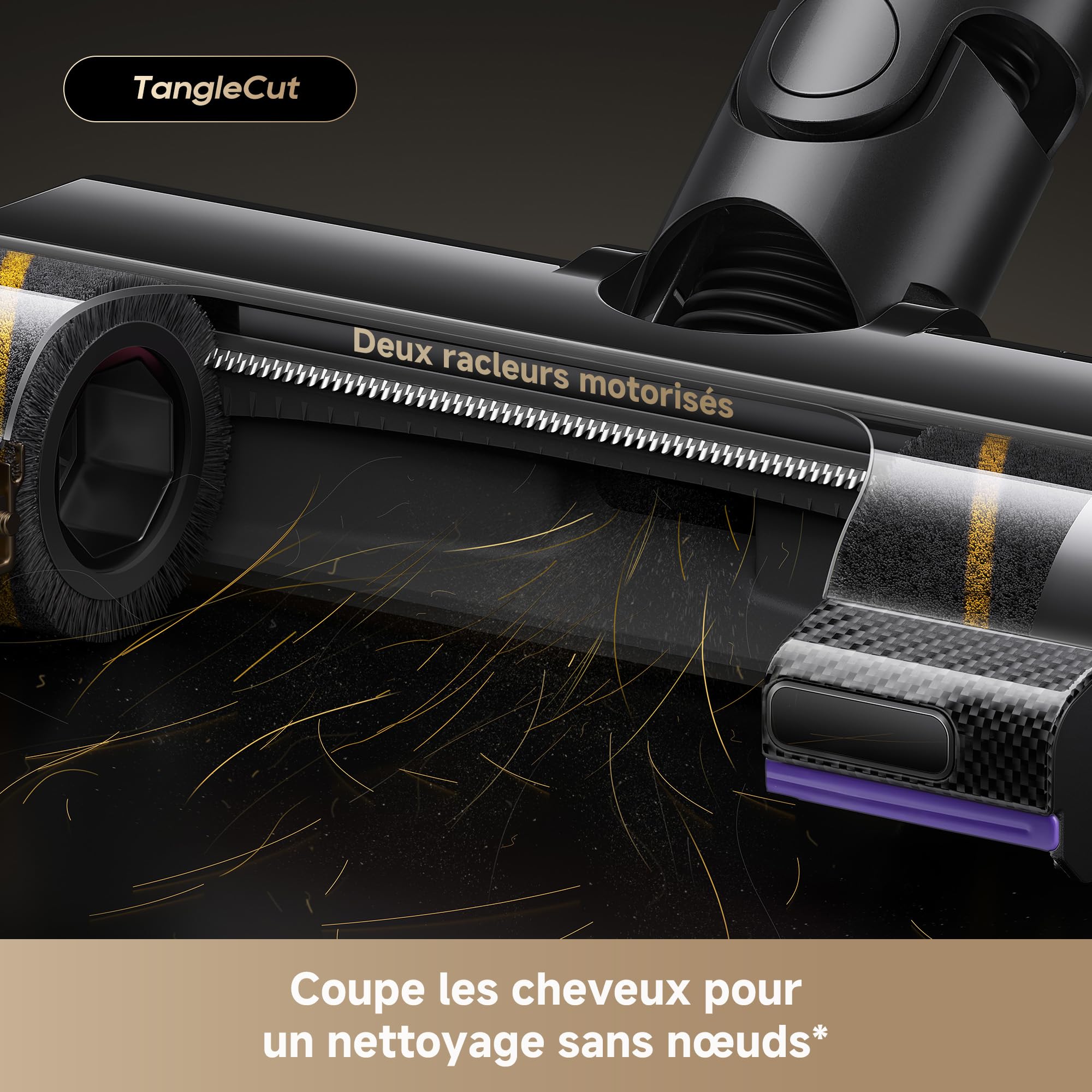 dreame V20 Pro-A Aspirateur Balais sans Fil, Nettoyage des Bords à 0 mm, des Sols Durs, des Tapis et des Poils, sans Nœuds, 24 000PA / 210 AW, Autonomie de 90 Min, Filtration à 99,99%