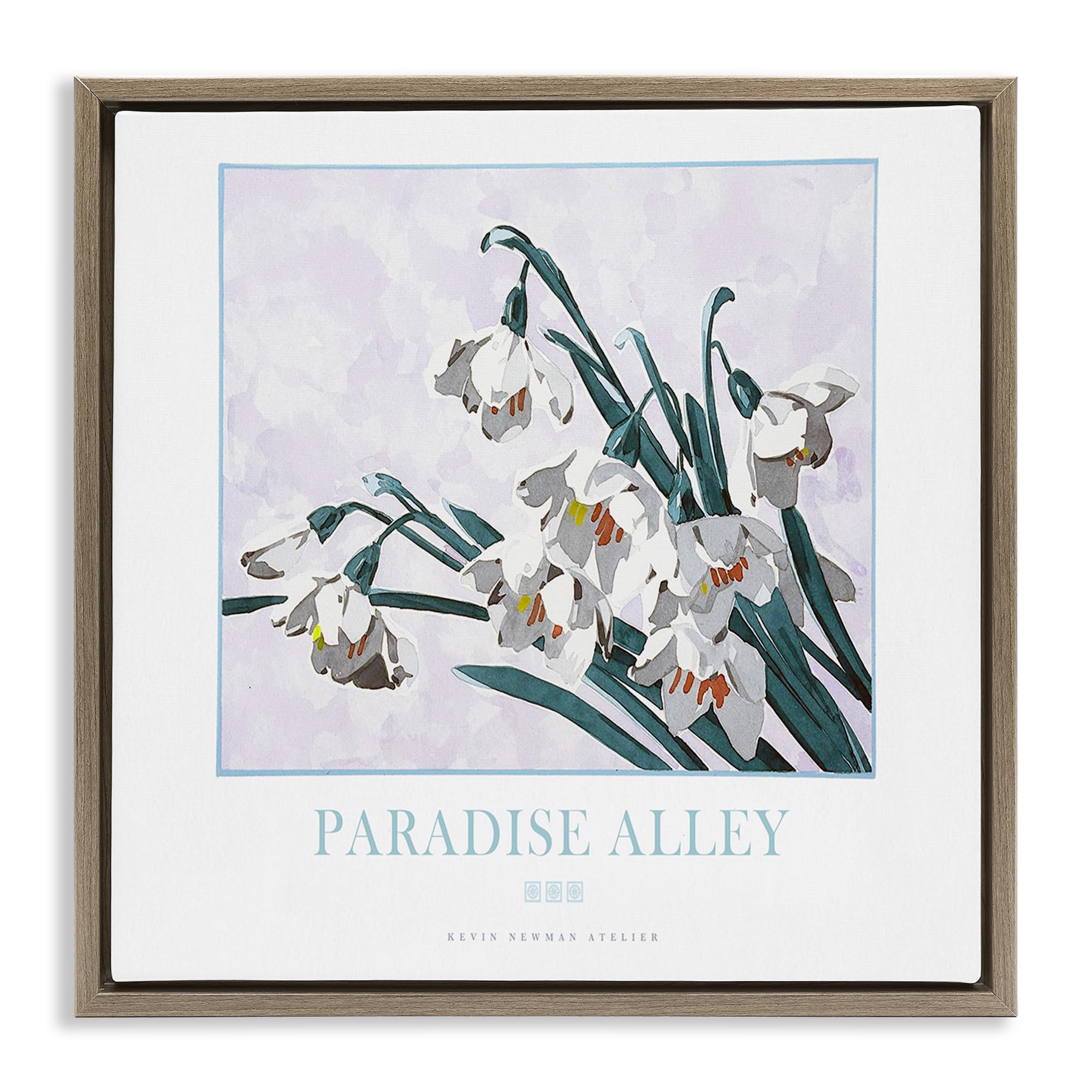 Stupell Industries Montalcino Elm (Textured) 'Paradise Alley White Spring Blooms'| Floating Frame Canvas Art