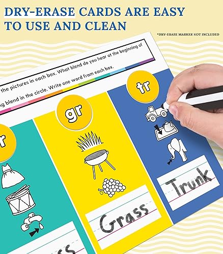 Miniatura 3 de Carson Dellosa - Juego de 25 piezas para principios y finales Edu-Clings, alfombrillas de borrado en seco para artes del lenguaje y manipulativos