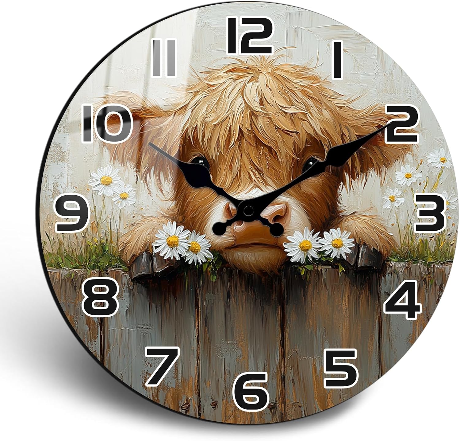 Vintage Wooden Wall Clock for Farmhouse - 16 Inch Large Wall-Clock Silent Non-Ticking Round Country Clock for Living Room, Home Decor Battery Operated