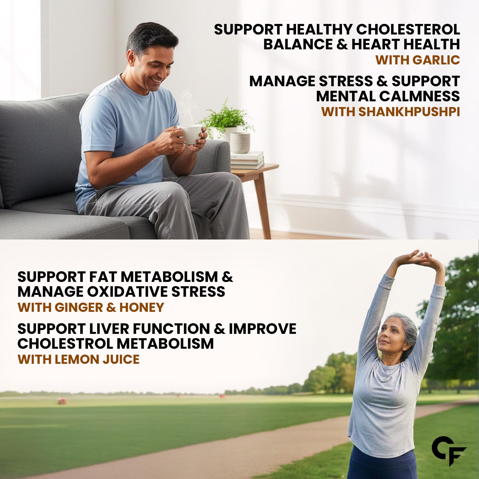Carbamide Forte Ayurvedic Cholesterol Care Juice - 1L | Cholestrol Juices that Contains Honey, Apple Cider Vinegar, Ginger, Garlic; Helps In Digestion | Sugar free Cholesterol Care Juice 1000 ml 3