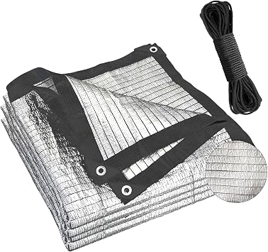10x20ft Aluminet Shade Cloth, 85% Reflective Silver with Grommets