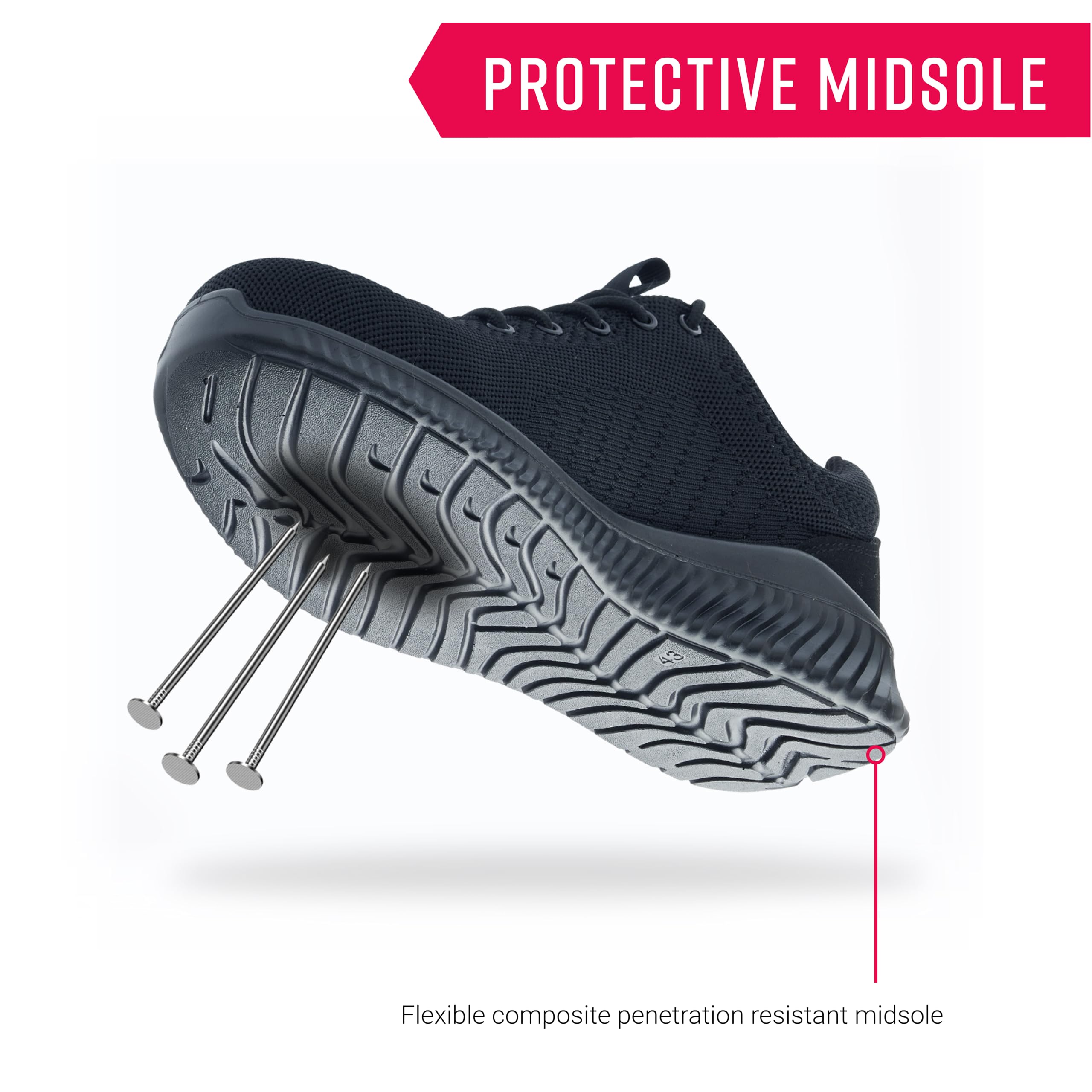 Blackrock Kompozytowe buty ochronne S3L, wodoodporne, dla mężczyzn i kobiet, unisex, obuwie robocze i użytkowe, odporne na przebicie, ultralekkie, bez metalu podeszwa środkowa, Czarny, 40.5 EU