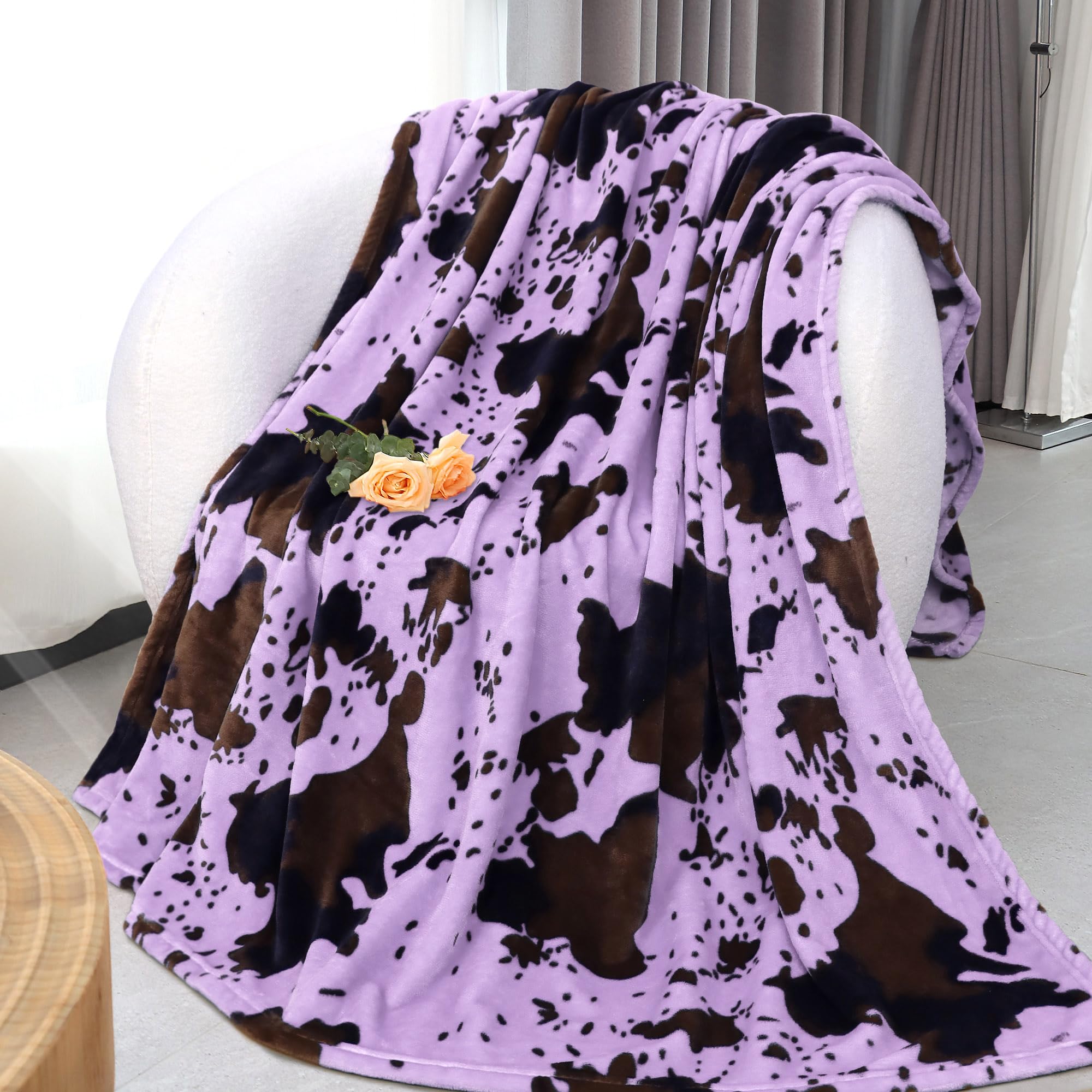 Purple Throw Blankets for Couch, Purple Gifts for Birthday Mother's Day Graduation, Soft Warm Lavender Fleece Throw Blanket for Women Teen Girls, All Season Home Room Decor, 50x60 Inches