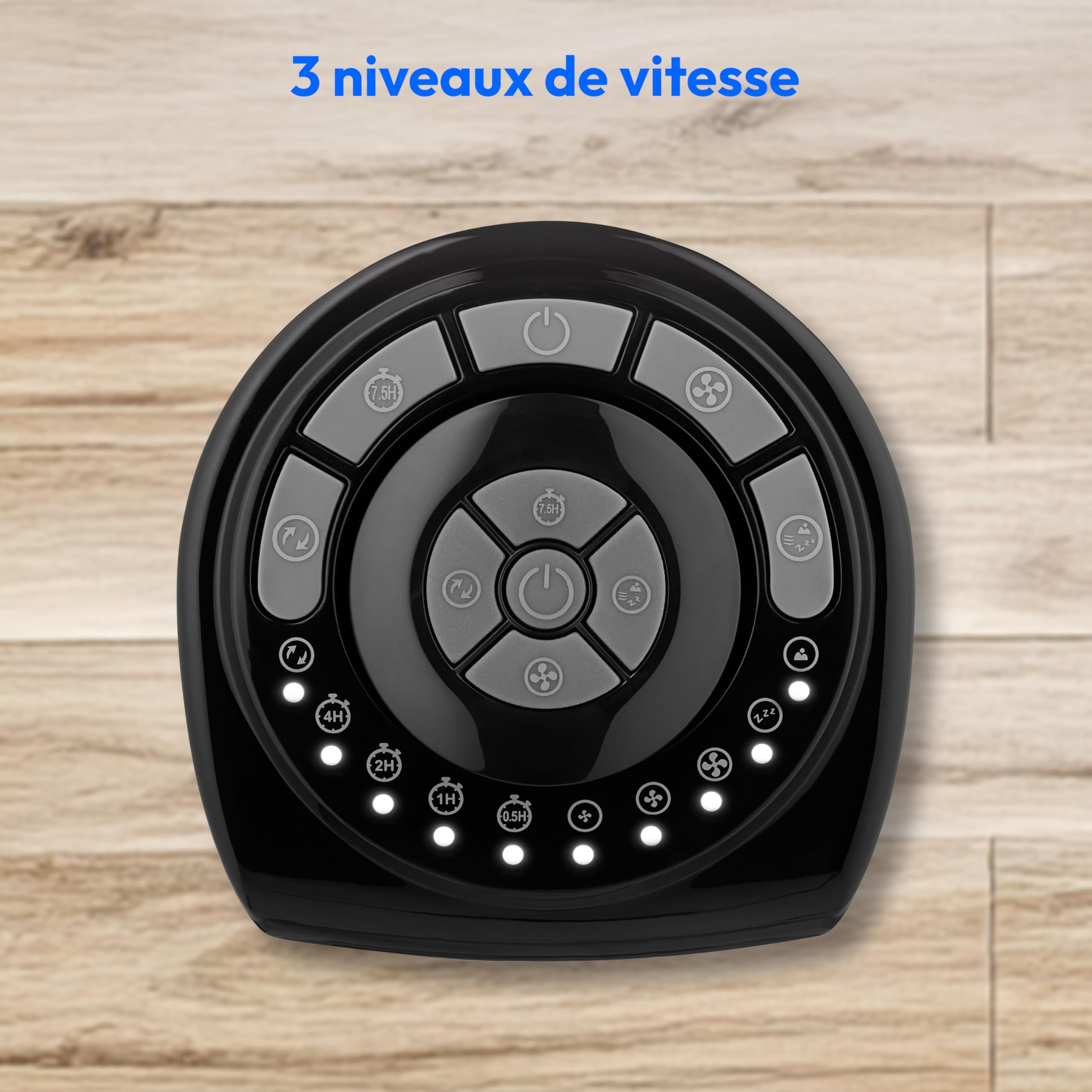 MEDION E11 TF Ventilateur colonne avec télécommande (3 vitesses, mode sommeil silencieux, 45 W, oscillation horizontale 60°, minuterie, MD12067) noir