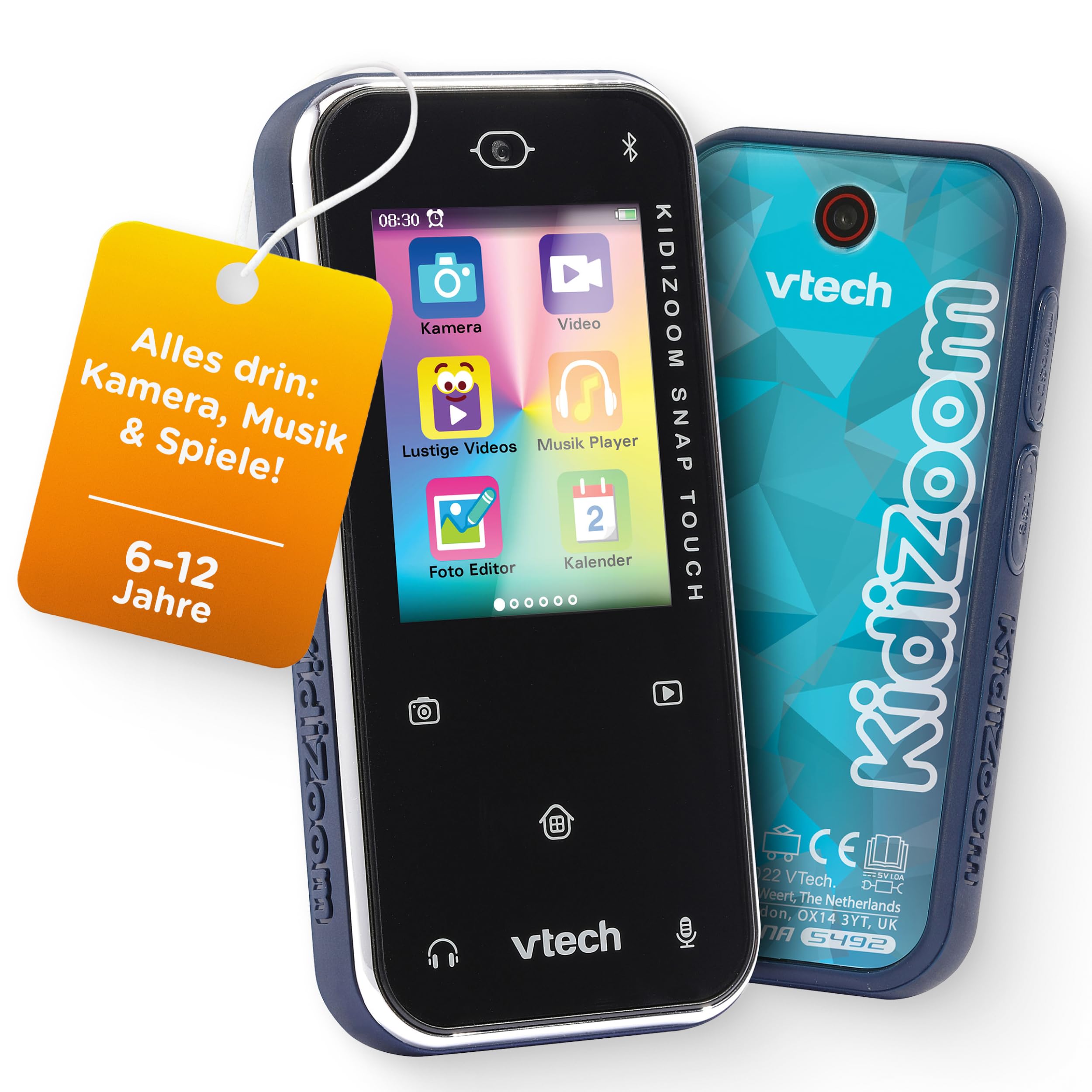 VTech KidiZoom Snap Touch I Kinderkamera mit Touchscreen Bluetooth & Musik I Foto Video Filter Spiele I Technikspielzeug I Geschenk für Jungen und Mädchen I Kinder 6‑12 Jahre I 5MP Dualkamera