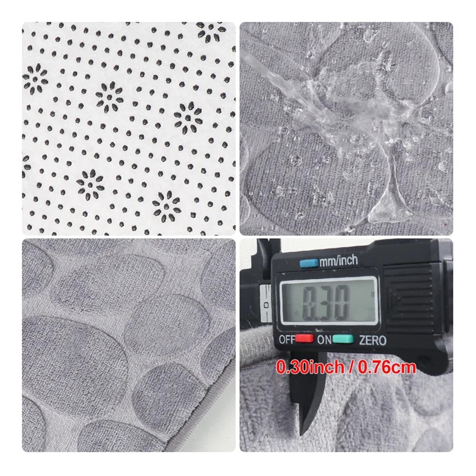 Tappeto Da Bagno A Forma Di L Tappetini da bagno a forma di L, in cotone, tinta unita, assorbenti, antiscivolo, for la decorazione della casa(Gray 2)