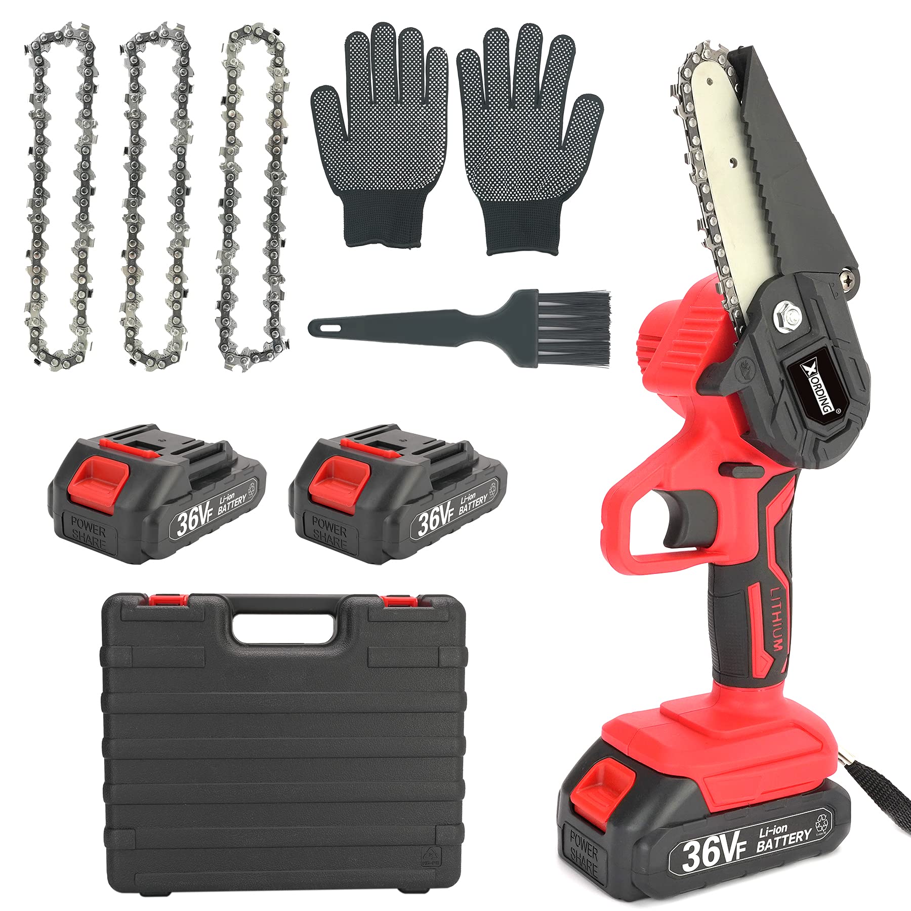 Buy XORDING Mini Chainsaw 4Inch Cordless Electric Portable Chainsaw with Brushless Motor, One