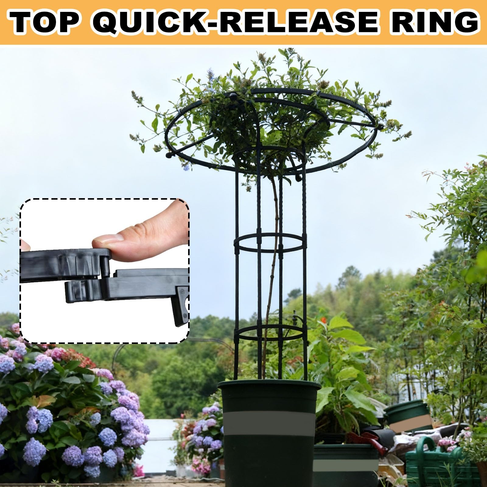 Treillis de jardin pour plantes grimpantes – Cadre haut et léger pour vignes et roses, parfait pour soutenir les plantes en pot en extérieur