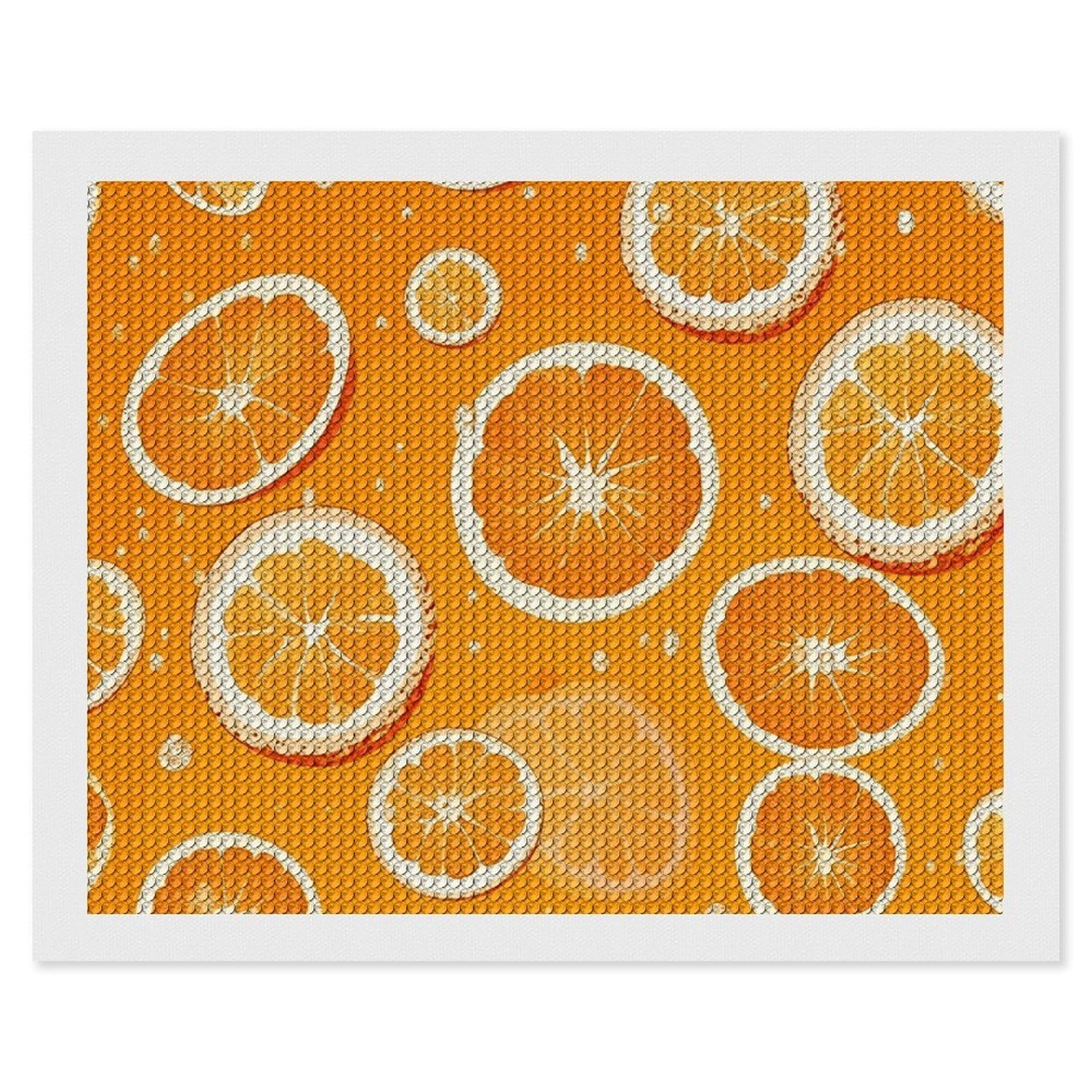 NONHAI Diamond Painting Kits for Adults - DIY Diamond Art Kits for Beginners - Full 5D Paint Drill Diamond Dots Paintings- Orange Slices Diamonds Pictures Gem Art and Craft Wall Decor 16"x20"
